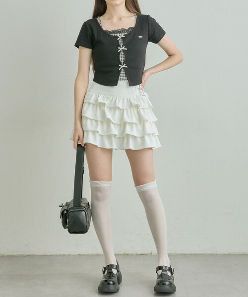 OLIVE des OLIVE（オリーブデオリーブ）の「シアルーズソックス（ソックス/靴下・レディース・ホワイト/ブラック・FREE）」の7枚目の写真