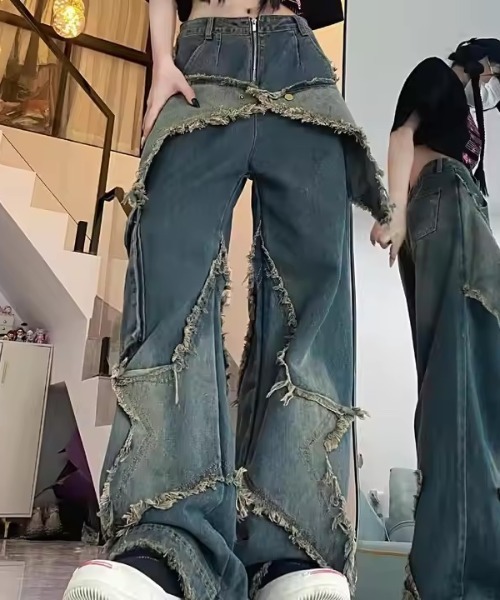 Z)【BLINGLEADS】腰巻風 DENIM PANT/JNF24013（デニムパンツ
