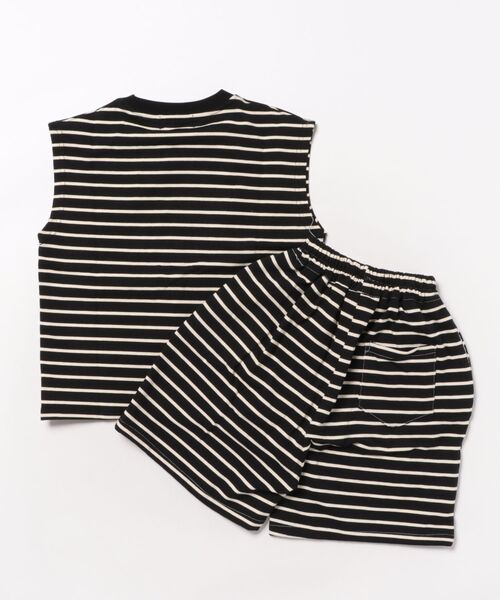 aimoha(アイモハ)の「【aimoha-KIDS-】ボーダーTシャツセットアップ (SS)(セットアップ・キッズ・ブラック・110/120/130/140/150)」の14枚目の写真