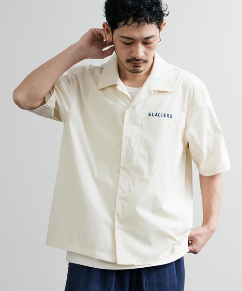 KRIFF MAYER（クリフメイヤー）の「KRIFF MAYER クリフメイヤー オーバーサイズスーベニア刺繍オープンカラー半袖シャツ 2445102（シャツ/ブラウス・メンズ・オフホワイト/ブラック/ピンク/グリーン/マルチ・M/L/XL）」の9枚目の写真