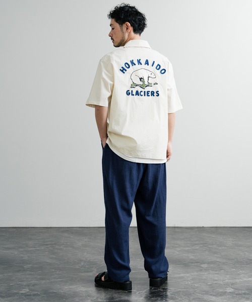 KRIFF MAYER（クリフメイヤー）の「KRIFF MAYER クリフメイヤー オーバーサイズスーベニア刺繍オープンカラー半袖シャツ 2445102（シャツ/ブラウス・メンズ・オフホワイト/ブラック/ピンク/グリーン/マルチ・M/L/XL）」の22枚目の写真