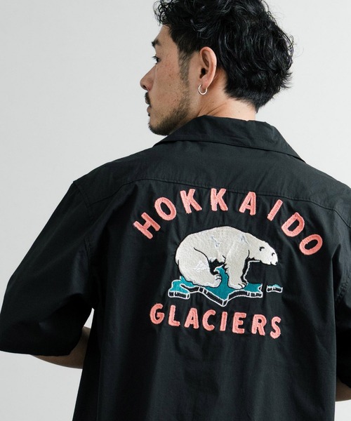 KRIFF MAYER（クリフメイヤー）の「KRIFF MAYER クリフメイヤー オーバーサイズスーベニア刺繍オープンカラー半袖シャツ 2445102（シャツ/ブラウス・メンズ・オフホワイト/ブラック/ピンク/グリーン/マルチ・M/L/XL）」の14枚目の写真