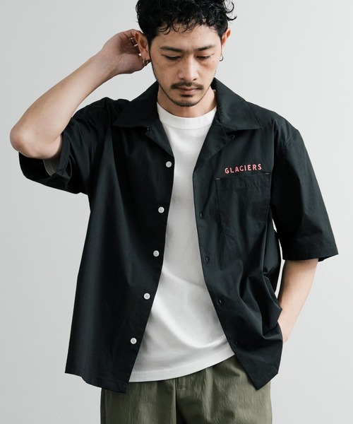 KRIFF MAYER（クリフメイヤー）の「KRIFF MAYER クリフメイヤー オーバーサイズスーベニア刺繍オープンカラー半袖シャツ 2445102（シャツ/ブラウス・メンズ・オフホワイト/ブラック/ピンク/グリーン/マルチ・M/L/XL）」の6枚目の写真