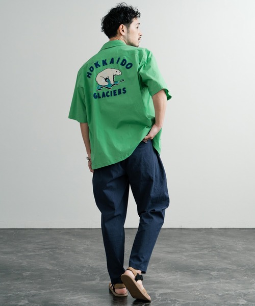 KRIFF MAYER（クリフメイヤー）の「KRIFF MAYER クリフメイヤー オーバーサイズスーベニア刺繍オープンカラー半袖シャツ 2445102（シャツ/ブラウス・メンズ・オフホワイト/ブラック/ピンク/グリーン/マルチ・M/L/XL）」の20枚目の写真