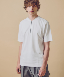 DESIGNWORKS | 超度詰微起毛スムース ハーフジップ Tシャツ(Tシャツ/カットソー)