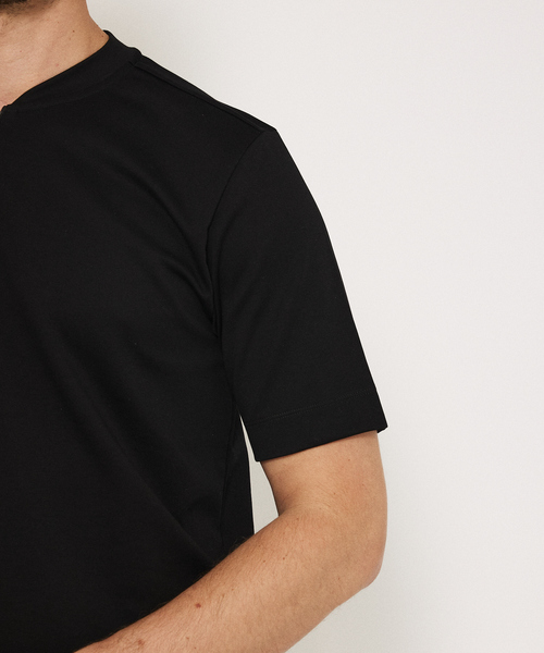 DESIGNWORKS(デザインワークス)の「超度詰微起毛スムース ハーフジップ Tシャツ(Tシャツ/カットソー・メンズ・ブラック/ホワイト・44/46/48/50)」の7枚目の写真