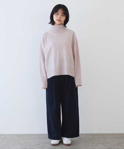 bulle de savon（ビュルデサボン）の「ジーロンラム タートルネックプルオーバー（ニット/セーター・レディース・ライトブルー/ブルー/マスタード/ミント/レッド/ピンク/ダークブラウン・FREE）」の16枚目の写真