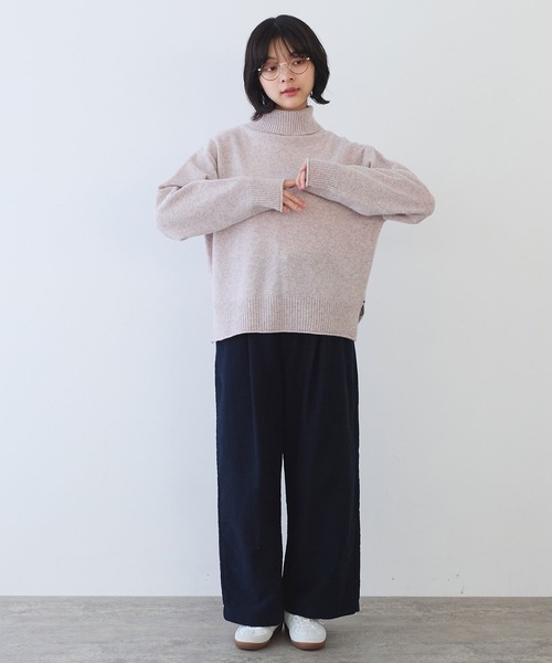 bulle de savon（ビュルデサボン）の「ジーロンラム タートルネックプルオーバー（ニット/セーター・レディース・ライトブルー/ブルー/マスタード/ミント/レッド/ピンク/ダークブラウン・FREE）」の17枚目の写真