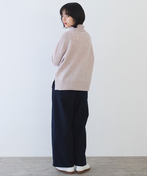 bulle de savon（ビュルデサボン）の「ジーロンラム タートルネックプルオーバー（ニット/セーター・レディース・ライトブルー/ブルー/マスタード/ミント/レッド/ピンク/ダークブラウン・FREE）」の18枚目の写真