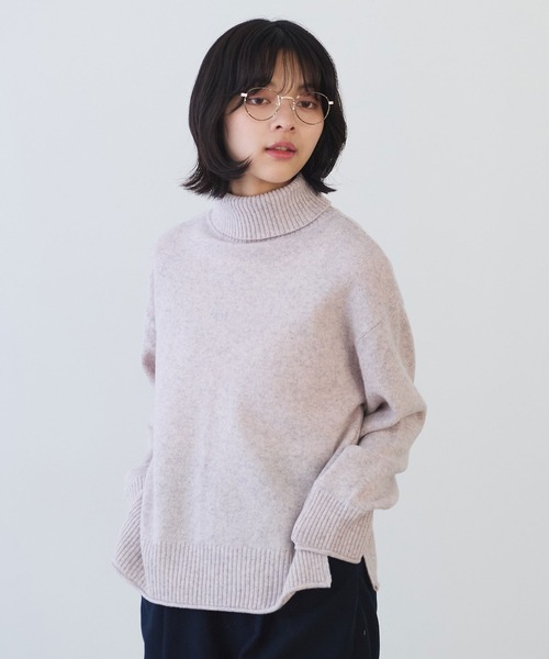 bulle de savon（ビュルデサボン）の「ジーロンラム タートルネックプルオーバー（ニット/セーター・レディース・ライトブルー/ブルー/マスタード/ミント/レッド/ピンク/ダークブラウン・FREE）」の10枚目の写真