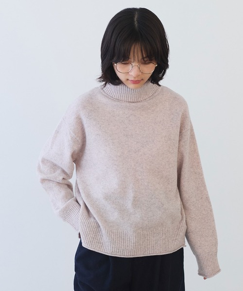 bulle de savon（ビュルデサボン）の「ジーロンラム タートルネックプルオーバー（ニット/セーター・レディース・ライトブルー/ブルー/マスタード/ミント/レッド/ピンク/ダークブラウン・FREE）」の13枚目の写真