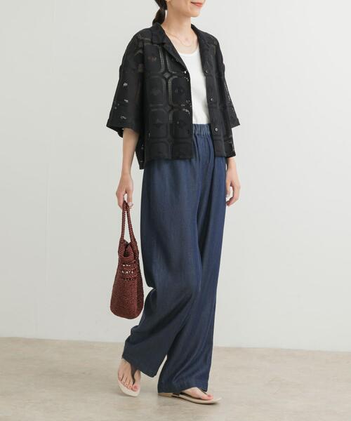 URBAN RESEARCH DOORS（アーバンリサーチドアーズ）の「リヨセルデニムイージーパンツ（デニムパンツ・レディース・インディゴブルー/ブラック・MEDIUM/SMALL）」の9枚目の写真