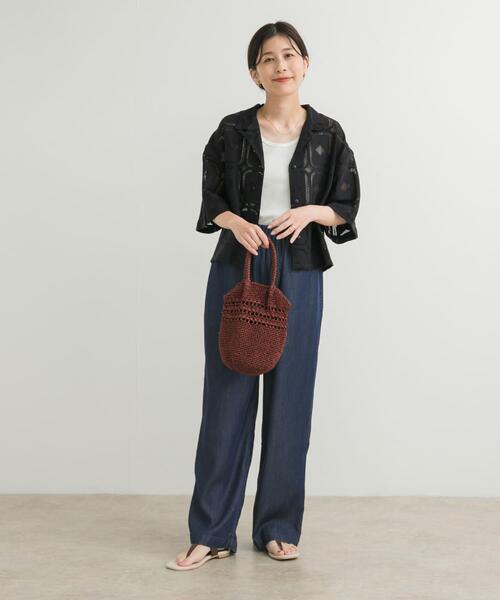 URBAN RESEARCH DOORS（アーバンリサーチドアーズ）の「リヨセルデニムイージーパンツ（デニムパンツ・レディース・インディゴブルー/ブラック・MEDIUM/SMALL）」の11枚目の写真