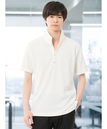 m.f.editorial（エムエフエディトリアル）の「【ウォッシャブル】m.f.エディトリアル メンズリンクスジャガード イタリアンカラー半袖ポロシャツ（ポロシャツ・メンズ）」