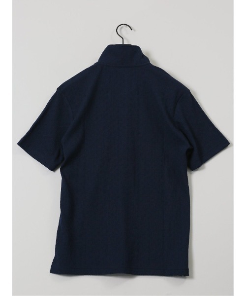 m.f.editorial（エムエフエディトリアル）の「【ウォッシャブル】m.f.エディトリアル メンズリンクスジャガード イタリアンカラー半袖ポロシャツ（ポロシャツ・メンズ・ホワイト/ネイビー/ホワイト×ブラック・X-LARGE/MEDIUM/LARGE）」の16枚目の写真