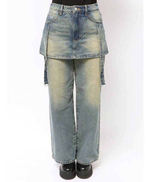 jouetie(ジュエティ)の「スカートドッキングルーズデニムパンツ(デニムパンツ・レディース・ブラウン/ブルー/ブラック・MEDIUM)」の20枚目の写真