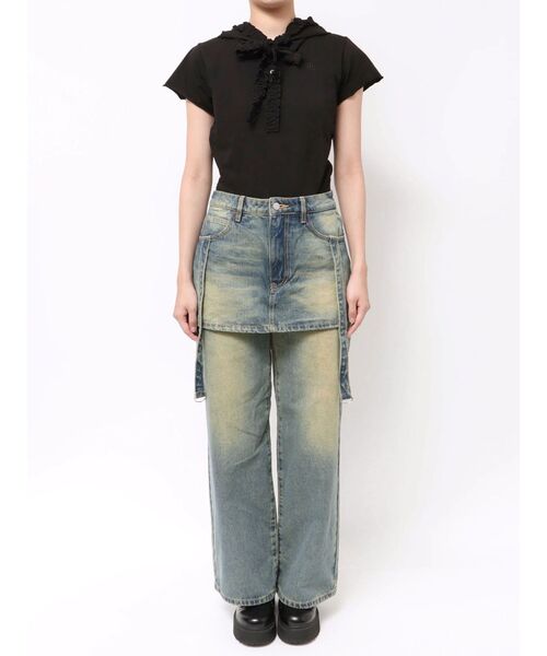 jouetie(ジュエティ)の「スカートドッキングルーズデニムパンツ(デニムパンツ・レディース・ブラウン/ブルー/ブラック・MEDIUM)」の13枚目の写真