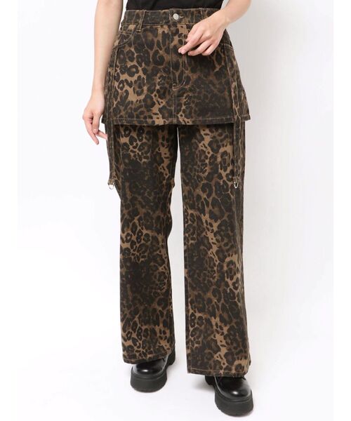 jouetie(ジュエティ)の「スカートドッキングルーズデニムパンツ(デニムパンツ・レディース・ブラウン/ブルー/ブラック・MEDIUM)」の8枚目の写真