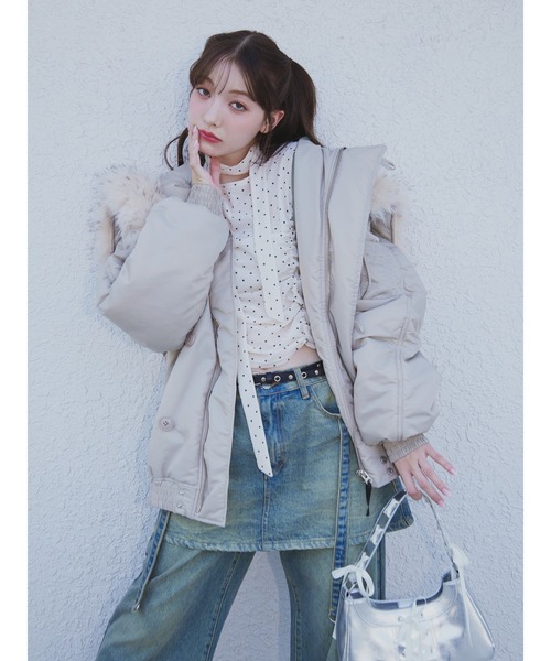 jouetie(ジュエティ)の「スカートドッキングルーズデニムパンツ(デニムパンツ・レディース・ブラウン/ブルー/ブラック・MEDIUM)」の4枚目の写真