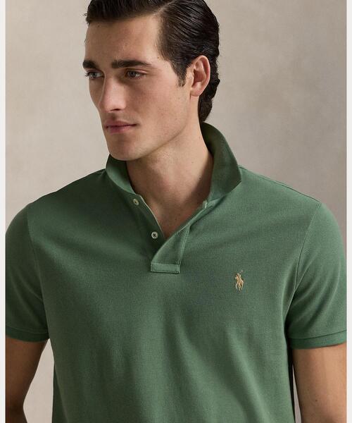 POLO RALPH LAUREN（ポロ ラルフ ローレン）の「カスタム スリム フィット メッシュ ポロシャツ（ポロシャツ・メンズ・グリーン・L/M/S/XS/XL/XXL）」の4枚目の写真
