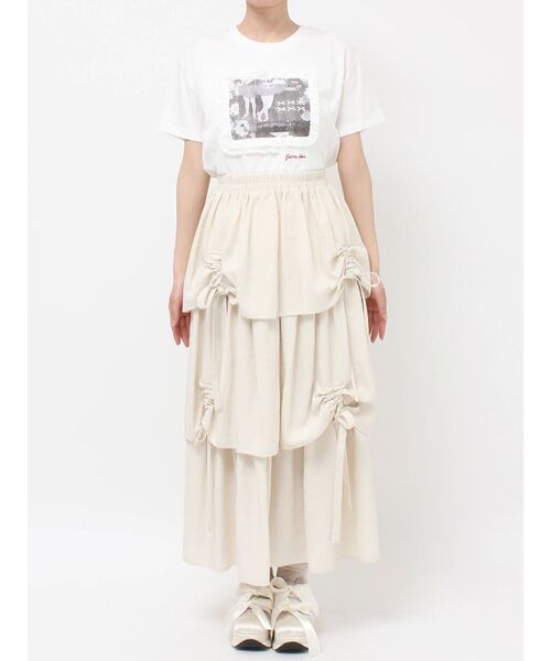 merry jenny（メリージェニー）の「リボンドロストティアードスカート（スカート・レディース・ブラウン/ブラック/アイボリー・FREE）」の10枚目の写真