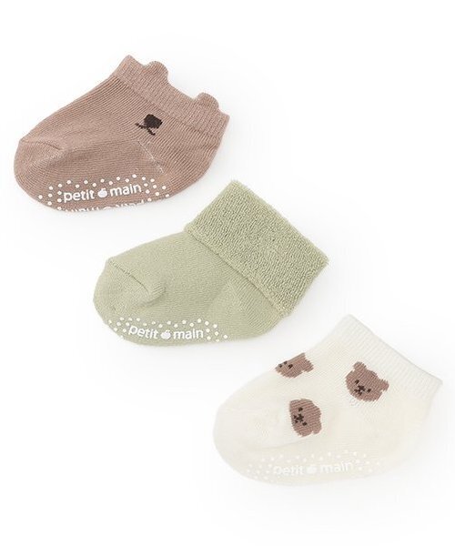 petit main(プティマイン)の「BABY3Pソックス(ベビーシューズ/ベビーソックス・キッズ・ライトピンク/ラベンダー/ネイビー/ライトカーキ・9-11cm/11-13cm)」の2枚目の写真