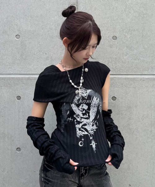 セール】Dual angel pattern tops（Tシャツ/カットソー