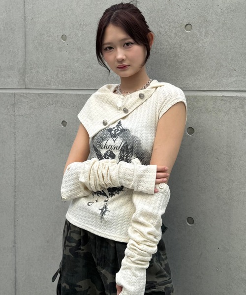 セール】Dual angel pattern tops（Tシャツ/カットソー