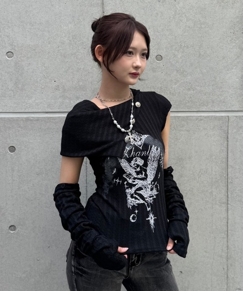 セール】Dual angel pattern tops（Tシャツ/カットソー