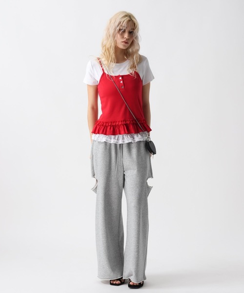 FOREVER 21(フォーエバー トゥエンティーワン)の「【2025SS】キャミレイヤードフリルT(Tシャツ/カットソー・レディース・オフホワイト/グレー/ブラック・FREE)」の8枚目の写真