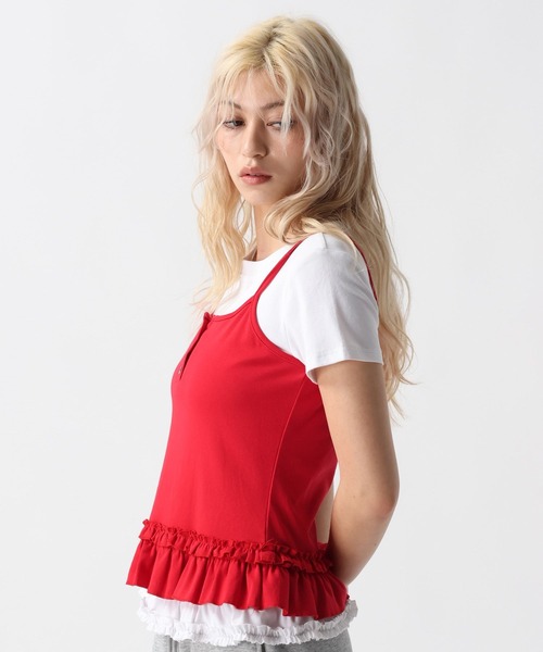 FOREVER 21(フォーエバー トゥエンティーワン)の「【2025SS】キャミレイヤードフリルT(Tシャツ/カットソー・レディース・オフホワイト/グレー/ブラック・FREE)」の9枚目の写真