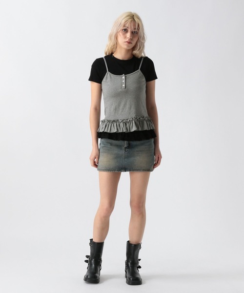 FOREVER 21(フォーエバー トゥエンティーワン)の「【2025SS】キャミレイヤードフリルT(Tシャツ/カットソー・レディース・オフホワイト/グレー/ブラック・FREE)」の10枚目の写真