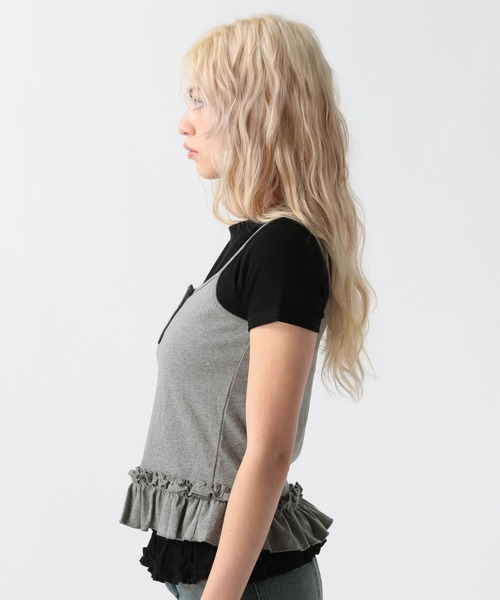 FOREVER 21(フォーエバー トゥエンティーワン)の「【2025SS】キャミレイヤードフリルT(Tシャツ/カットソー・レディース・オフホワイト/グレー/ブラック・FREE)」の14枚目の写真