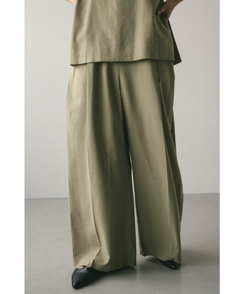 STYLEMIXER（スタイルミキサー）の「リネンミックスレイヤードオールインワン（つなぎ/オールインワン・レディース・グリーン/アイボリー/ブラック・SMALL/MEDIUM）」の9枚目の写真