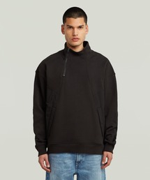 FABRIC MIX HALF ZIP SWEATER/異素材ミックスハーフジップスウェット