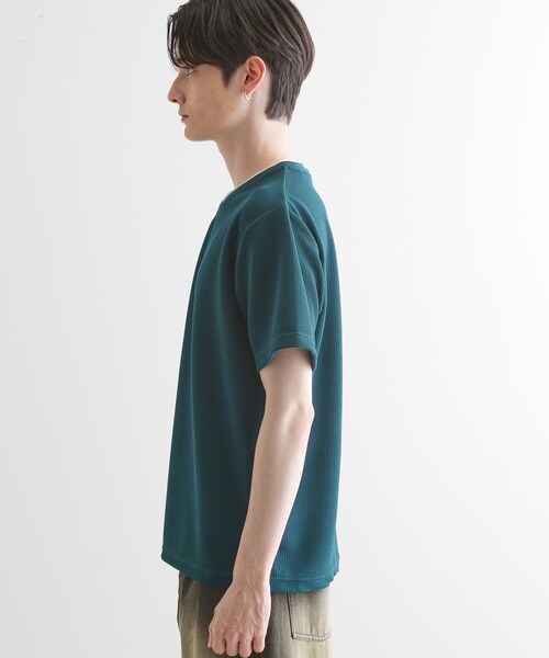セール】フェイクレイヤードVネックカットソー（Tシャツ