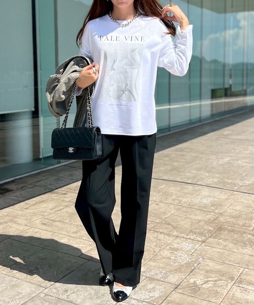 Emma Taylor（エマテイラー）の「アソートプリントロングＴシャツ（Tシャツ/カットソー・レディース・ホワイト系1/スミクロ/ブラック系その他/ホワイト系2・FREE）」の6枚目の写真