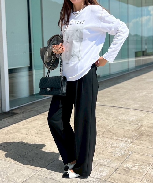 Emma Taylor（エマテイラー）の「アソートプリントロングＴシャツ（Tシャツ/カットソー・レディース・ホワイト系1/スミクロ/ブラック系その他/ホワイト系2・FREE）」の7枚目の写真