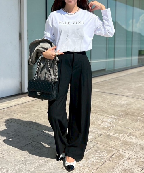 Emma Taylor（エマテイラー）の「アソートプリントロングＴシャツ（Tシャツ/カットソー・レディース・ホワイト系1/スミクロ/ブラック系その他/ホワイト系2・FREE）」の9枚目の写真