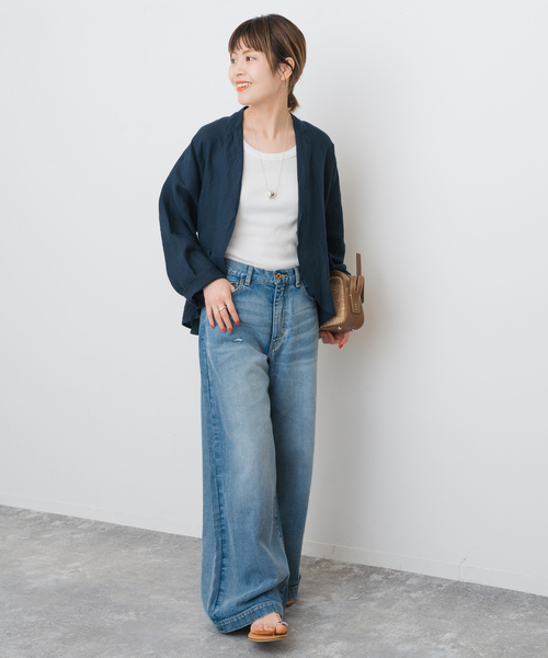 TICCA(ティッカ)の「TICCA / ティッカ 別注リネンシャツジャケット(テーラードジャケット・レディース・グレー/ネイビー・FREE)」の19枚目の写真