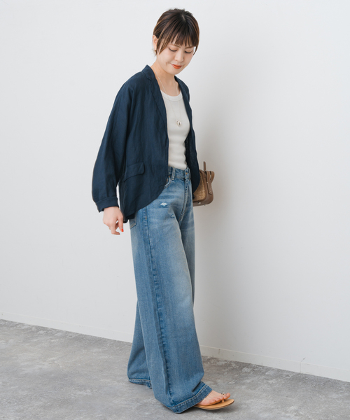 Ticca リネンシャツジャケット　黒 TICCA / ティッカ 別注リネンシャツジャケット（テーラード