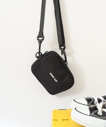 Craig ユニセックス 撥水加工 ポリキャンバス ダブルジップ 縦型 スマホショルダーバッグ/ネック ポーチ サコッシュ