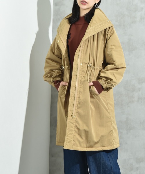 INTERPLANET（インタープラネット）の「ウ゛ィンテージクロスＺＩＰロングコート（その他アウター・レディース・キャメル/ブラック/グレイッシュベージュ・FREE）」の2枚目の写真