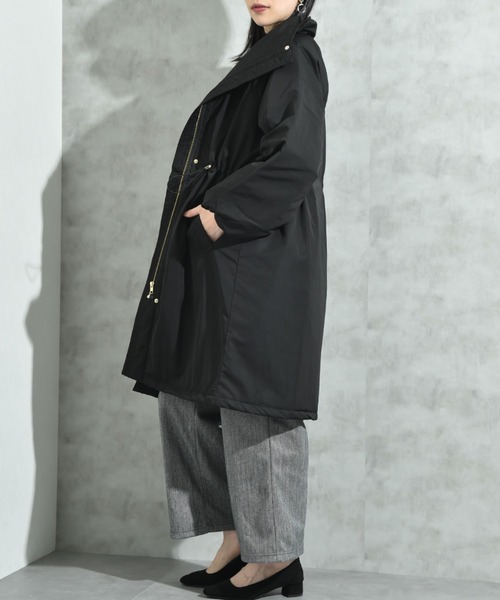 INTERPLANET（インタープラネット）の「ウ゛ィンテージクロスＺＩＰロングコート（その他アウター・レディース・キャメル/ブラック/グレイッシュベージュ・FREE）」の6枚目の写真