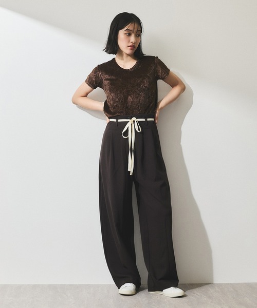 ADAM ET ROPE'【WEB限定】ハイウエストカーブパンツ WEB限定】ハイウエストカーブパンツ（その他パンツ）｜ADAM ET