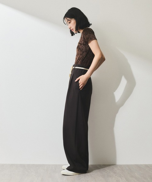 ADAM ET ROPE'（アダムエロペ）の「【WEB限定】ハイウエストカーブパンツ（その他パンツ・レディース・ダークブラウン/ブラック・34/36/38）」の17枚目の写真