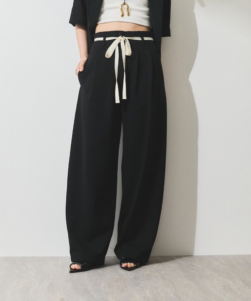 ADAM ET ROPE'（アダムエロペ）の「【WEB限定】ハイウエストカーブパンツ（その他パンツ・レディース・ダークブラウン/ブラック・34/36/38）」の14枚目の写真