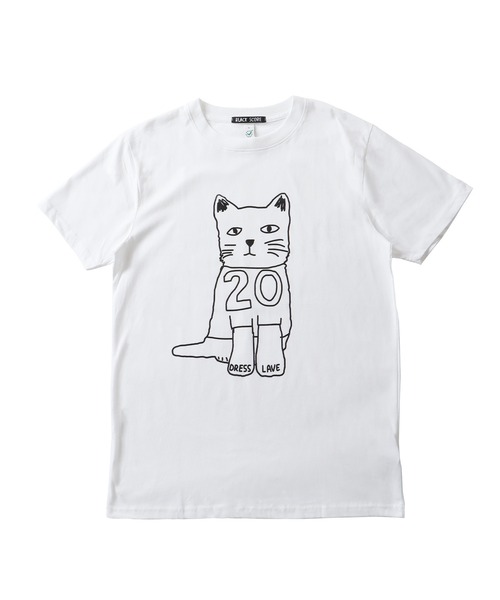 BLACK SCORE（ブラックスコア）の「BLACK SCORE × DRESSLAVE / 20th sitting cat tee(アニバーサリー シッティングキャット半袖Tシャツ BSMCC UNISEX T SHIRT)（Tシャツ/カットソー・レディース・ブラック/ホワイト・36）」の2枚目の写真