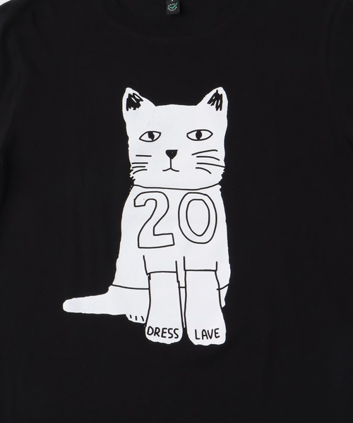 BLACK SCORE（ブラックスコア）の「BLACK SCORE × DRESSLAVE / 20th sitting cat tee(アニバーサリー シッティングキャット半袖Tシャツ BSMCC UNISEX T SHIRT)（Tシャツ/カットソー・レディース・ブラック/ホワイト・36）」の6枚目の写真