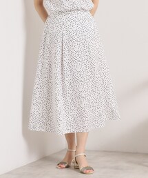 【UVカット／速乾／冷感／洗濯機OK／洗濯後しわになりにくい】麻調ストレッチタックスカート＜ラク服シリーズ＞